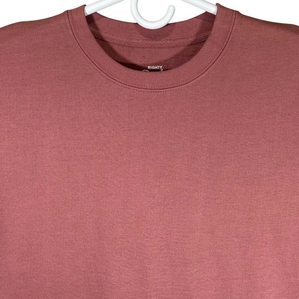 Eighty Eight Brand Mens Short‎ Sleeve Sweatshirt Mauve Pink Crew Neck Medium NEW